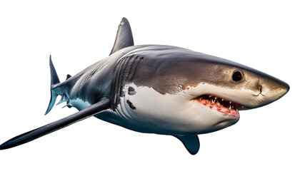 Obraz premium Great white shark Isolated on transparent Background, PNG.