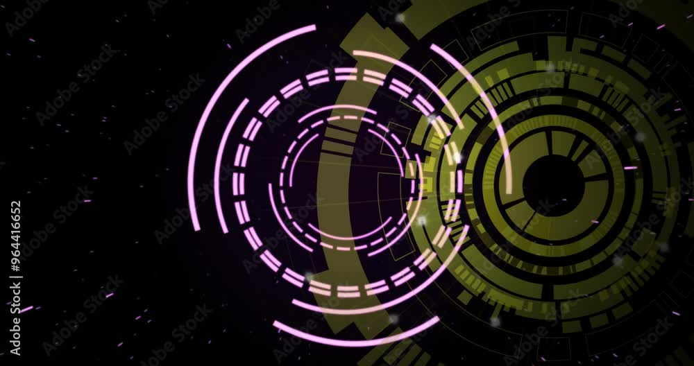 Poster animation of shapes moving over scope scanning