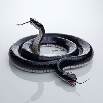 Two-headed python snake looks very dangerous.eps