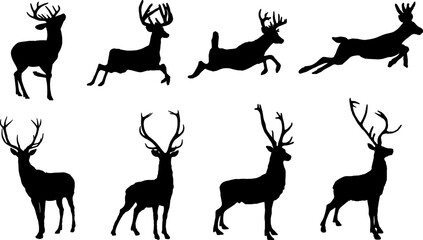 deer silhouette vector collection