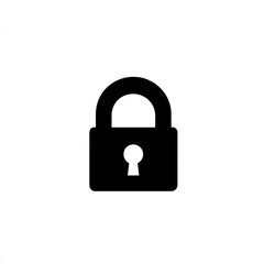 minimalistic lock icon on white background