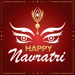  Happy navratri festival red background vector