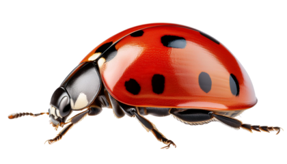 lady bug Isolated on transparent Background, PNG.