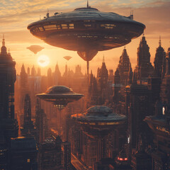 ufo in the city