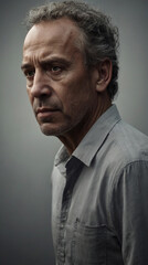 Obraz premium Brutal Man on a Gray Background