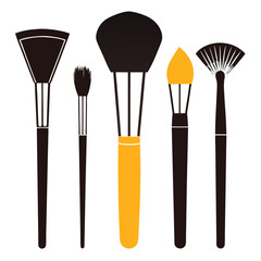 five different types of makeup brushes