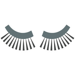 Naklejka premium a simple graphic representation of a pair of closed eyes with long eyelashes. Each eye is depicted as a curved line with several straight lines extending downward, representing eyelashes