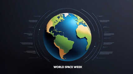 World Space Week abstract digital background design with the earth 