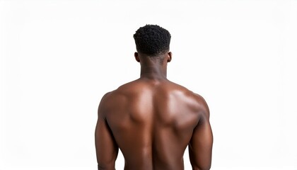 Fototapeta premium Full body photo of a black man looking back. Full body photo PNG with transparent background precisely cut out with clipping path.