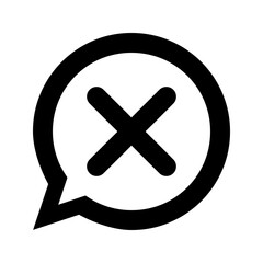 cross symbol speech bubble thin line vector icon
