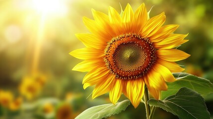 Obraz premium A sunflower icon with bold, large petals and a detailed center, ideal for summer or agricultural themes.