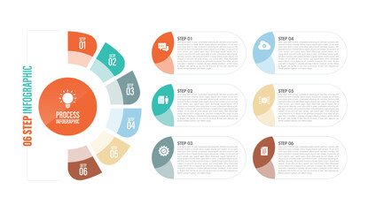 Pie chart with 10 to 04 steps. Colorful diagram collection with Circle icons for infographic, business presentation. Vector illustration.
