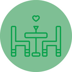 Romantic Dinner Icon Design