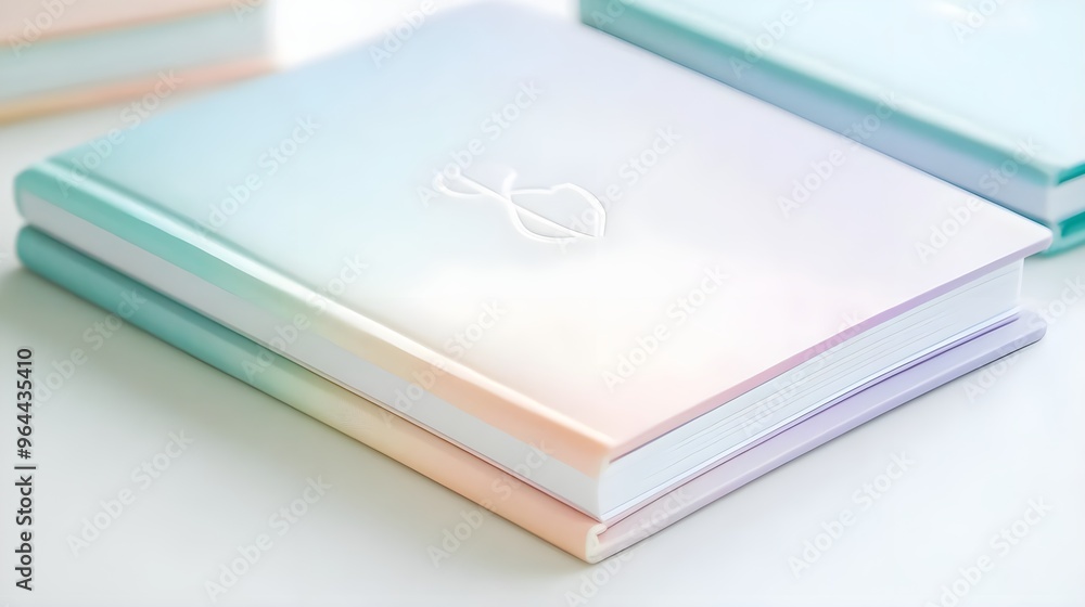 Poster pastel gradient notebook with embossed symbol