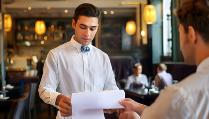 Obraz premium person in restaurant