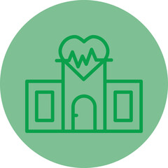 Cardiology Hospital Vector Icon Design