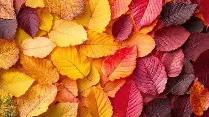 Vibrant Gradient Autumn Leaves Border Surrounding Text Area