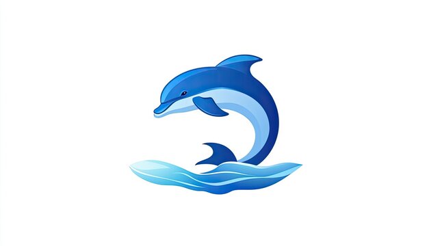 recommend clip art: Playful dolphin logo leaping from water, designed with clean lines and soft shading for a fresh aquatic vibe