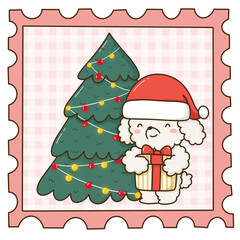 christmas card with santa claus