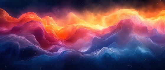 Fototapeta premium Dazzling Digital Wave Artwork with Vibrant Colors and Abstract Background