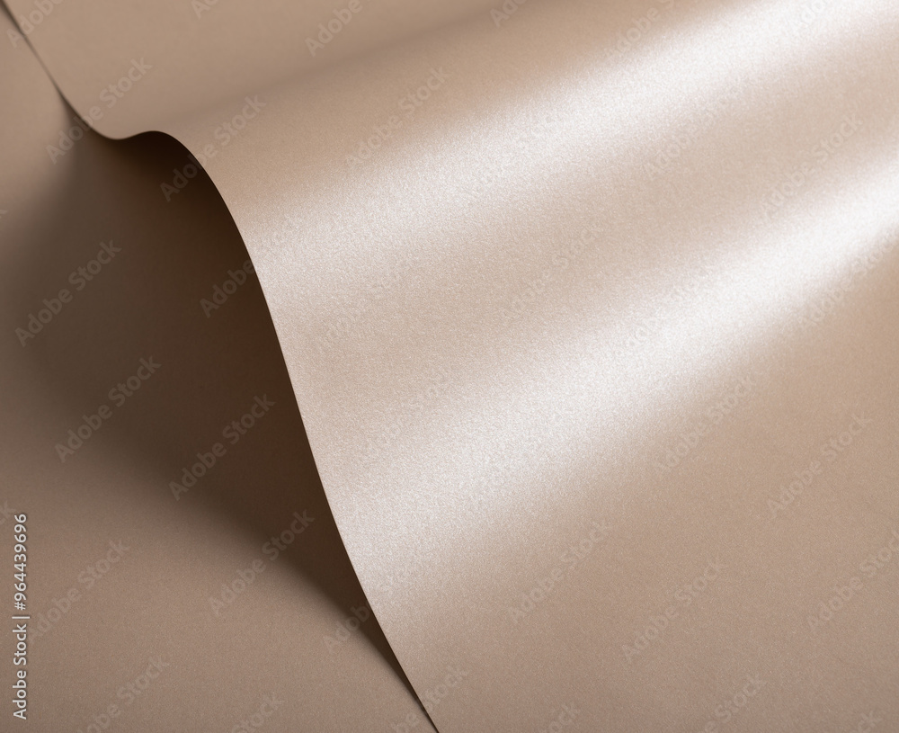 Poster Beige texture with glossy glow and curved structure Minimalist luxury design, elegant wave, and rich reflection Clean sheet layout with pastel tone and modern gradient