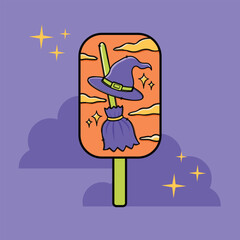 Colorful Halloween Candy with Flat Design