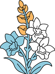 Elegant Line Art Flower Vector
