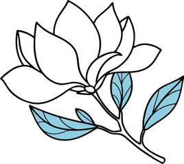 Delicate Outline Flower Vector Image
