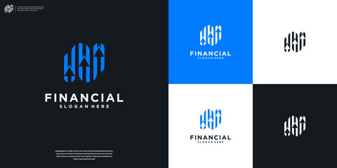 finance management financial vector logo design template.