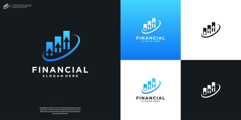 Abstract finance management financial vector logo design inspiration.