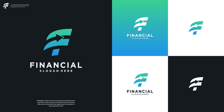 Letter F with Arrow Finance and Accounting Logo Design Inspiration