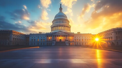 Fototapeta premium United States Capitol Building at Sunset