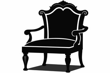 chair icon vector silhouette,chair illustration  white background