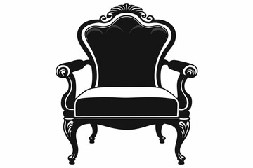 chair icon vector silhouette,chair illustration  white background