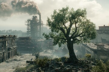 Fototapeta premium Pollution: Duality of Nature
