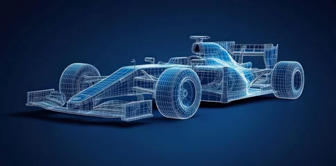 Fotobehang Wireframe Racing Car © diwek