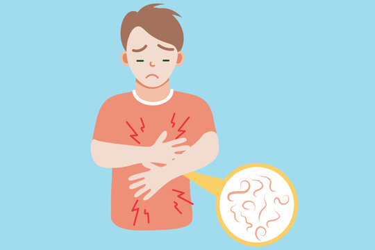 Threadworms (pinworms) are small intestinal parasites causing itching around the anus, mainly at night.enterobiasis and can aggravate conditions like insomnia, irritability,abdominal pain.