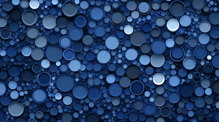 dark blue creative circles in darck blue background. Ai generated