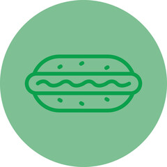 Hot Dog Vector Icon Design