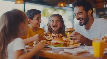 Happy Family Enjoying a Meal Together