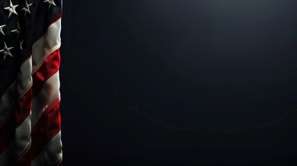 A beautiful close-up of the American flag, showcasing its vibrant colors and iconic stars and stripes against a dark background.