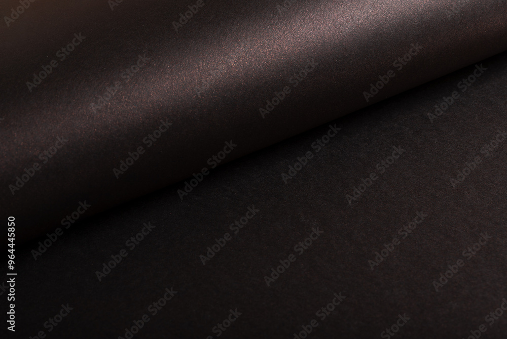 Poster chocolate brown coffee paper texture minimalist backdrop with curved wave effect, glossy finish, and