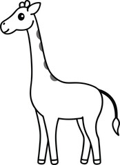 Cute Long Neck Giraffe Vector Design Perfect for Fun and Playful Artwork
