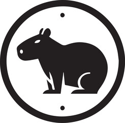 CAPYBARA IN TRAFFIC SIGN FOR GRAPHIC DESIGN AND VECTORS, VECTORIZED IMAGE FOR DIGITAL CONTENT CREATION OF TRAFFIC SIGNS WITH CAPYBARA