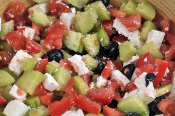 Salade grecque faite maison en gros plan