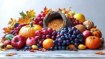 Abundant Harvest: Autumn Fruits and Vegetables