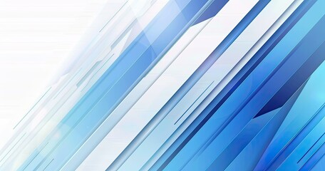 Fototapeta premium A modern abstract design featuring dynamic blue diagonal lines and shapes, conveying a sense of movement and technology.