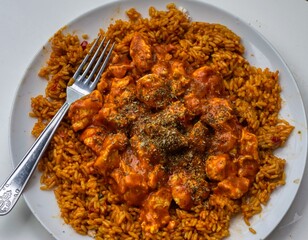 rice with chicken tikka