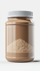 Protein powder in a jar.