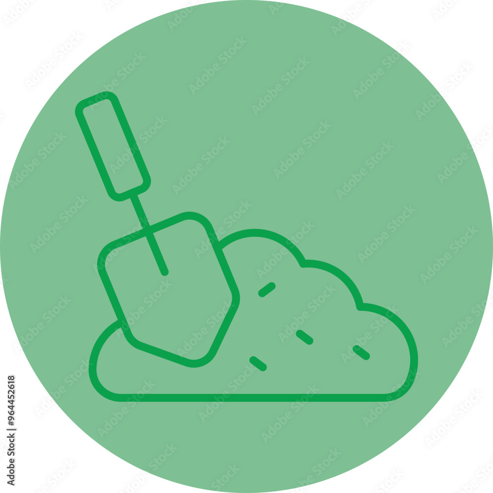 Sticker shovel vector icon design